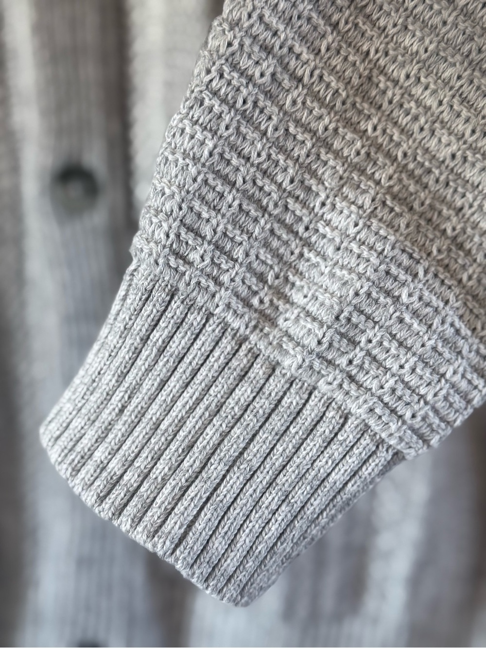 Banana Republic Cardigan Ribbed Shawl Collar Gray Button Front Mens L NWT - Picture 6 of 15